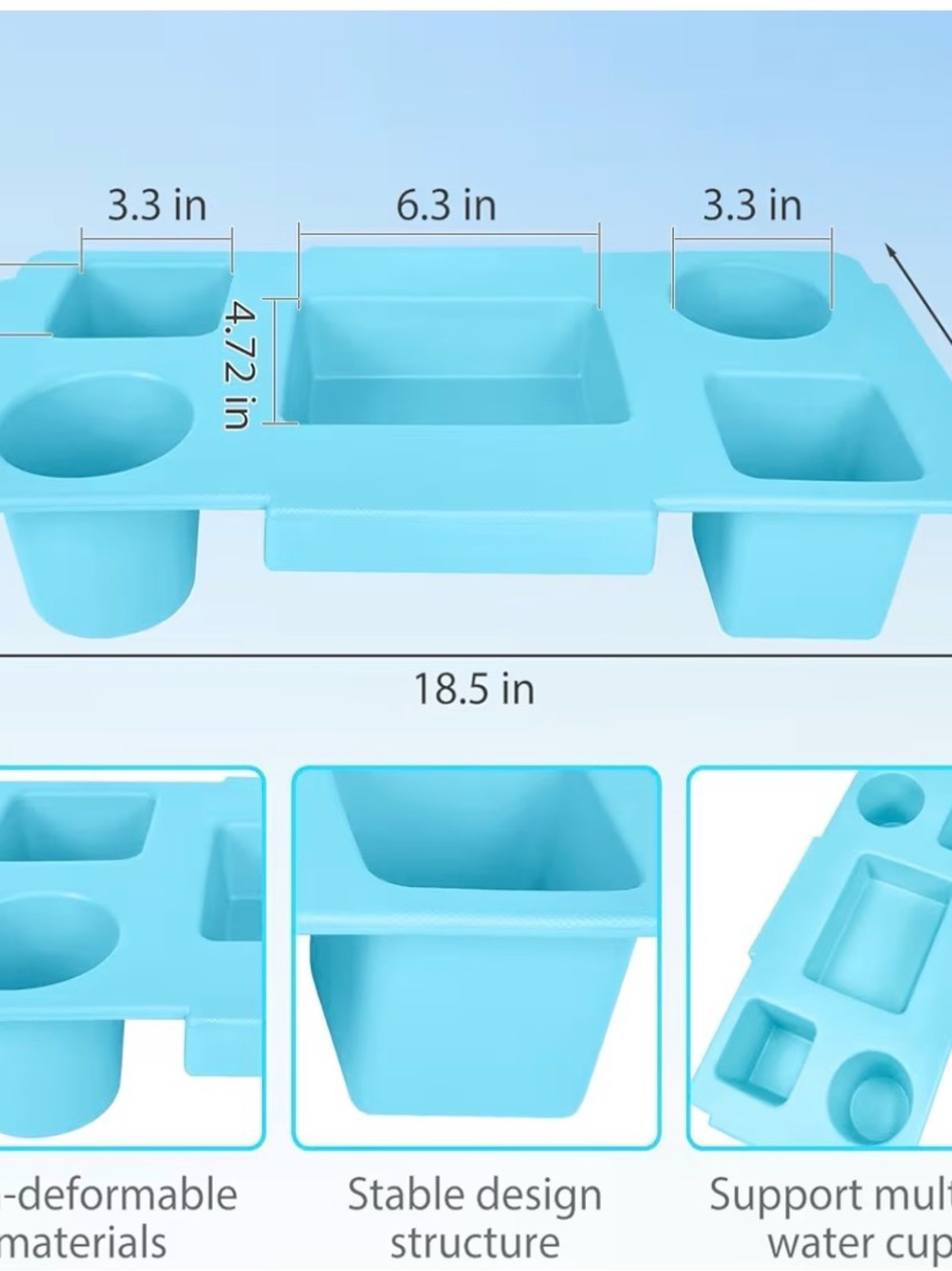 For Large BOGG BAG Aqua Silicone Bathtub Caddy Tray with Multiple Holders